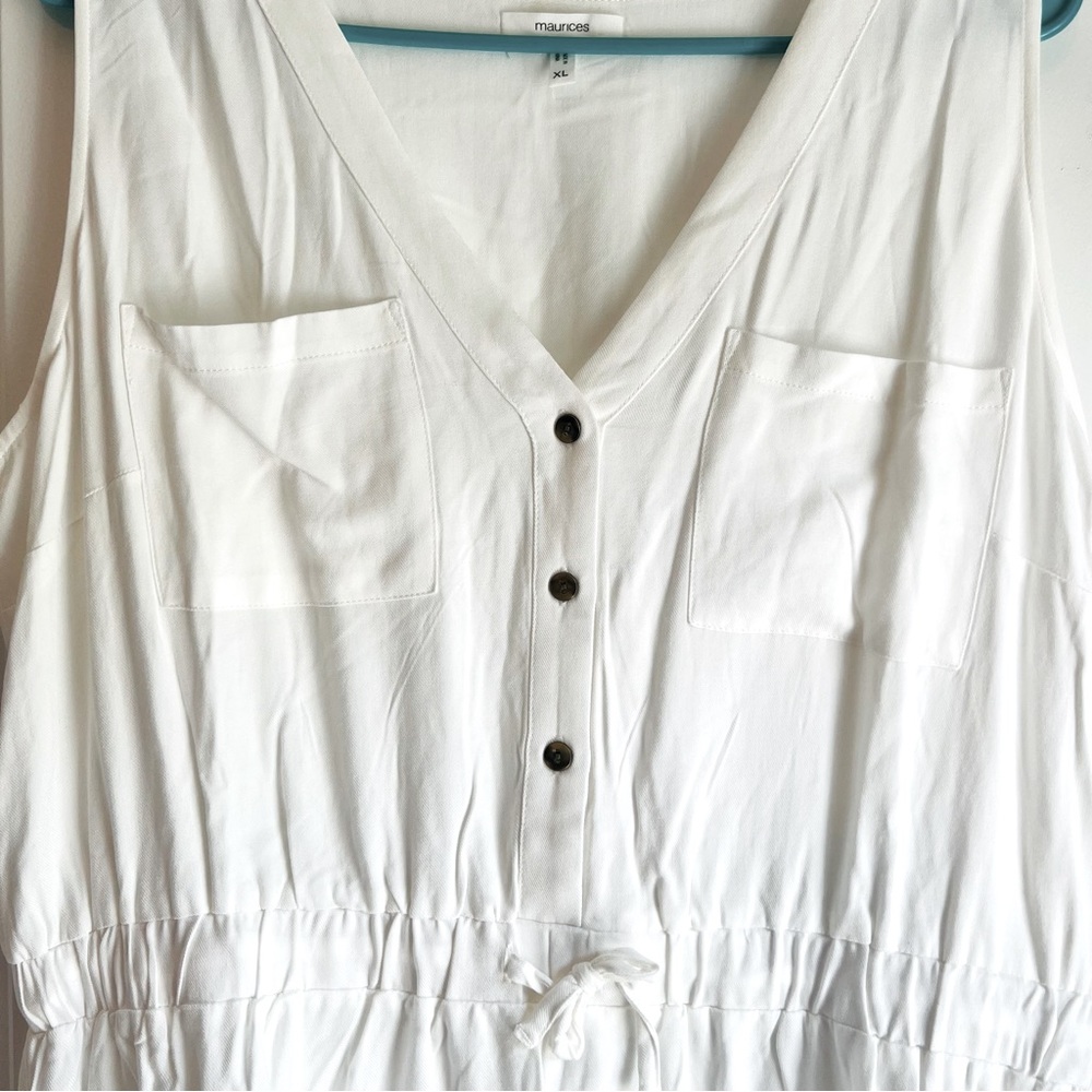 Maurices White Sleeveless Utility Dress XL - Picture 2 of 5